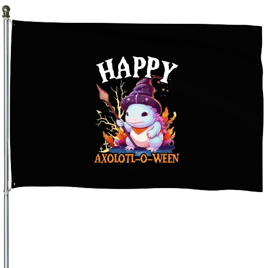 Axolotl Halloween Trick Or Treat Amphibian Axolotl House Flags