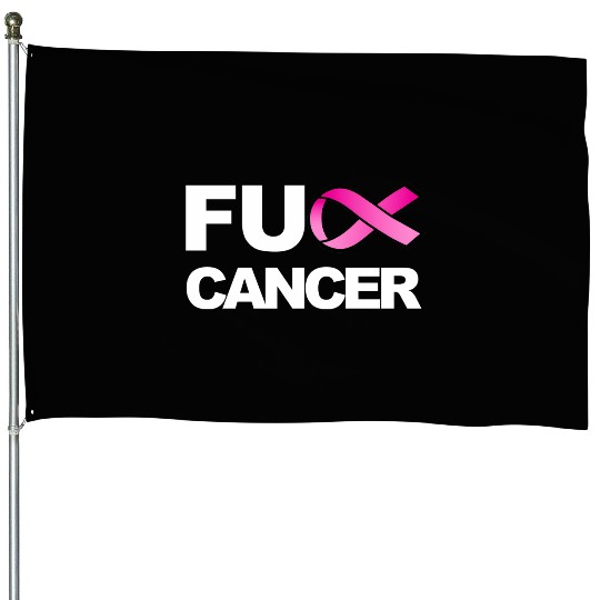 Fuck Cancer For Breast Cancer Awareness House Flags