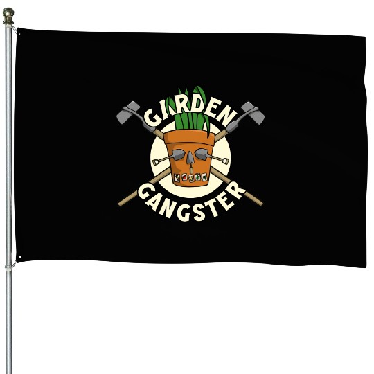 Garden Gangster Funny Gardening Tools House Flags
