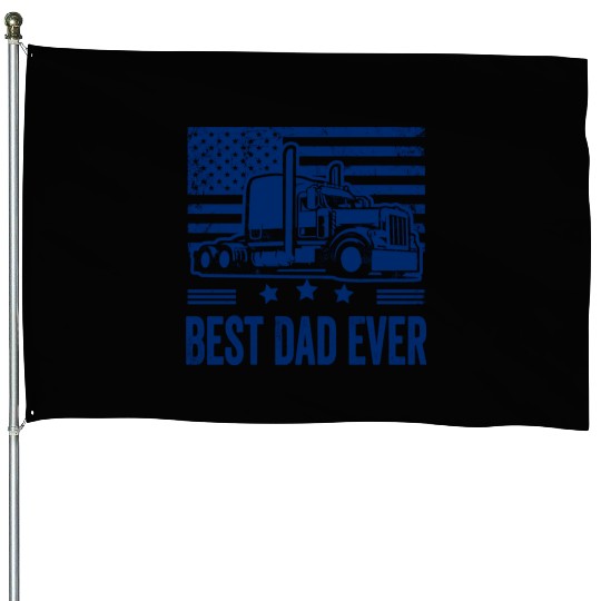 Best Dad Ever Us American Flag Father's Day Truck House Flags