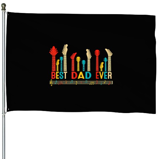 Best Dad Ever Daddy Guitar Vintage Guitar Fathers House Flags