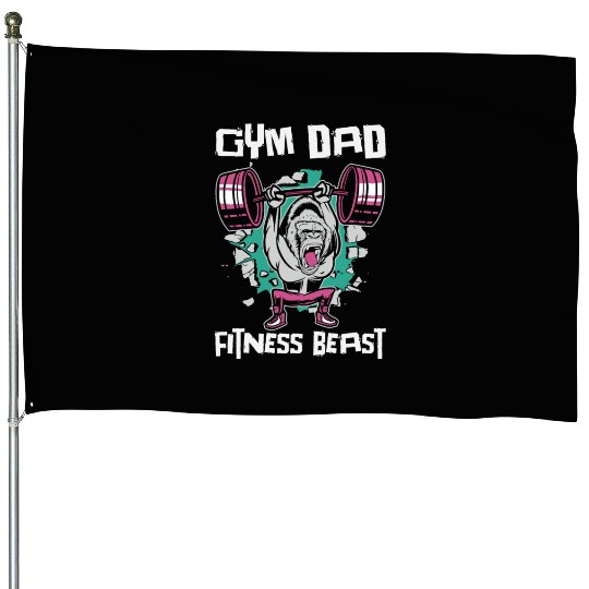 Fitness Fathers Day Gym Workout Training Coach House Flags