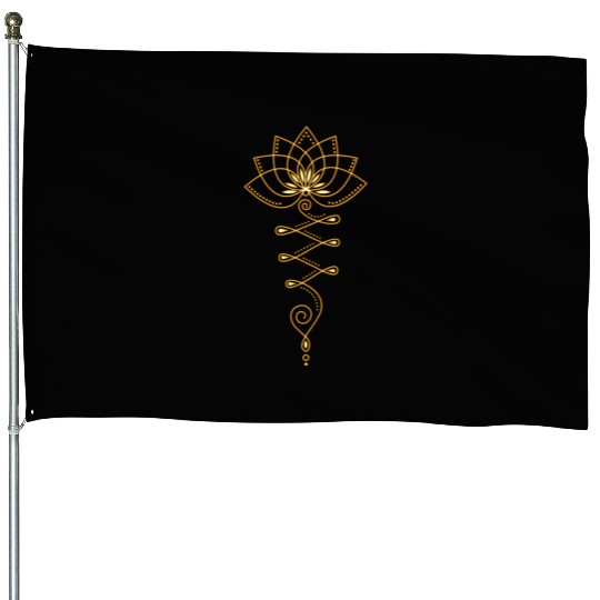 Lotus Unalome Yoga Meditation Zen Buddhism House Flags