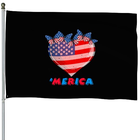 Patriotism Merica Pride US Patriots USA Fan House Flags