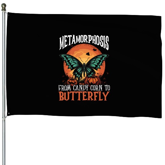 Butterfly Halloween Trick Or Treat Insect Lover House Flags