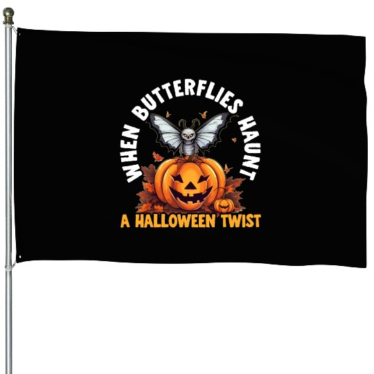 Butterfly Halloween Trick Or Treat Insect Lover House Flags