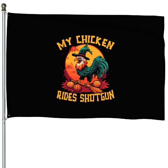 Chicken Halloween Trick Or Treat Chicken Farmer House Flags