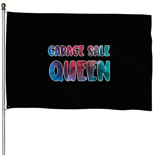 Garage Sale Queen watercolor House Flags