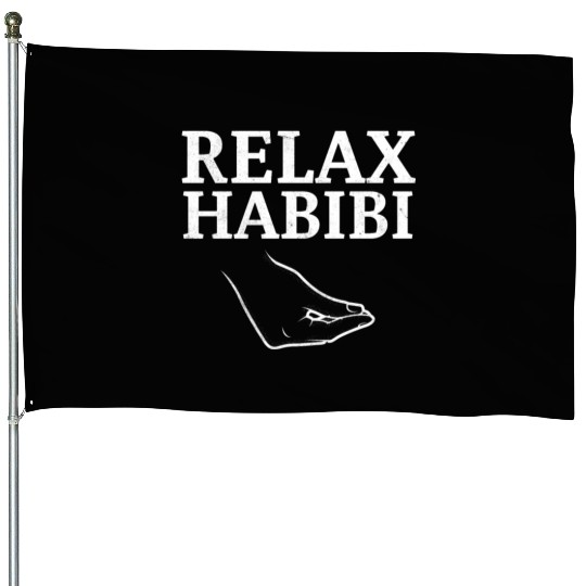 Relax Habibi Funny Inspirational Arabic Word House Flags