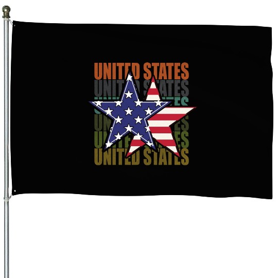 God bless America the land of the free House Flags