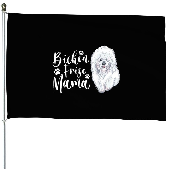 Bichon Frise Mama House Flags
