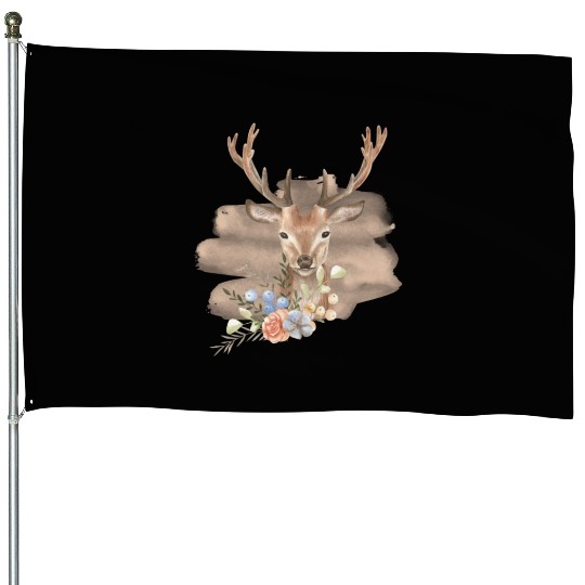 deer animal House Flags