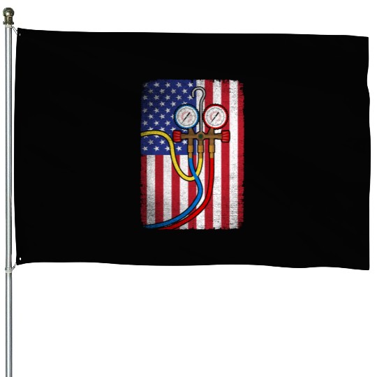 Patriotic HVAC Technician American Flag HVAC Tech House Flags
