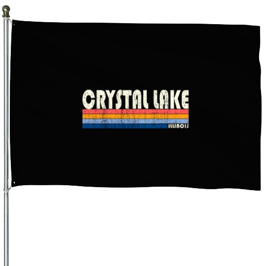 70S 80S Style Crystal Lake Il House Flags