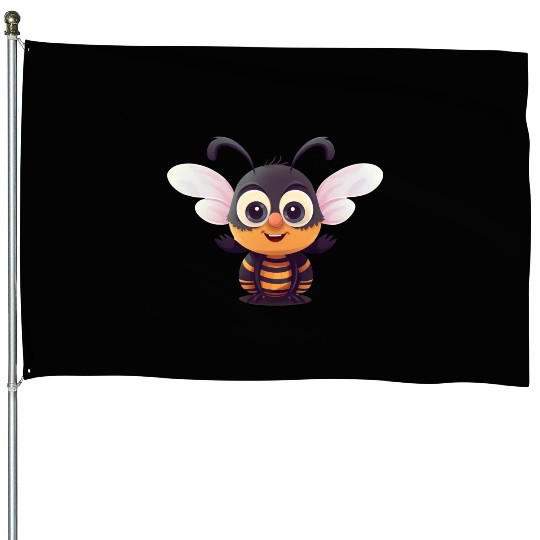 Cute Superhero Bee Bumblebee Wasp House Flags