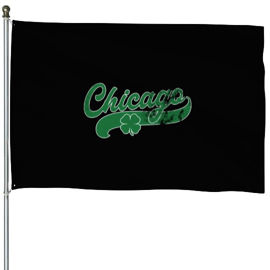 Chicago Shamrock St Patrick'S Day Saint Paddy'S House Flags