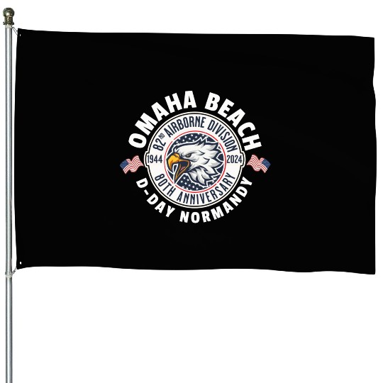 Omaha Beach airborne division 80th anniversary House Flags