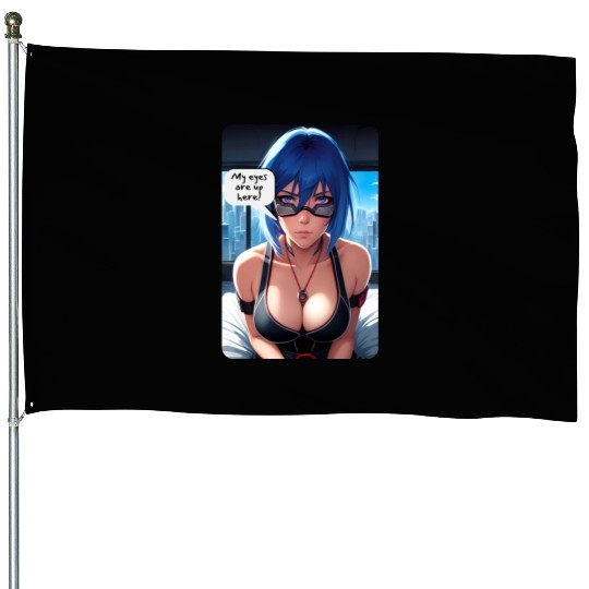 Cyberpunk Waifu Influencer Design 10 House Flags