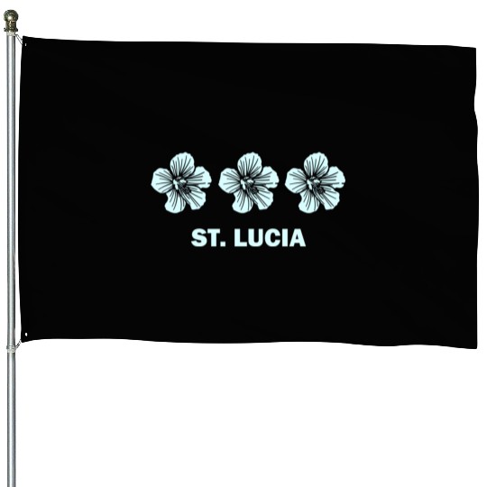 St Lucia Tropical Hibiscus Flower House Flags