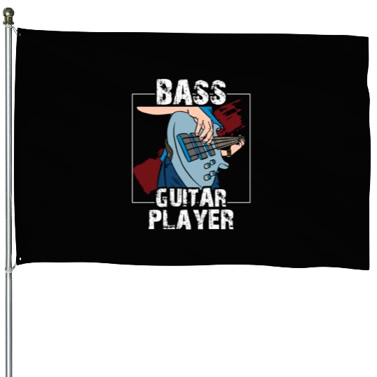 Bass Guitar Player Band Musician Music House Flags