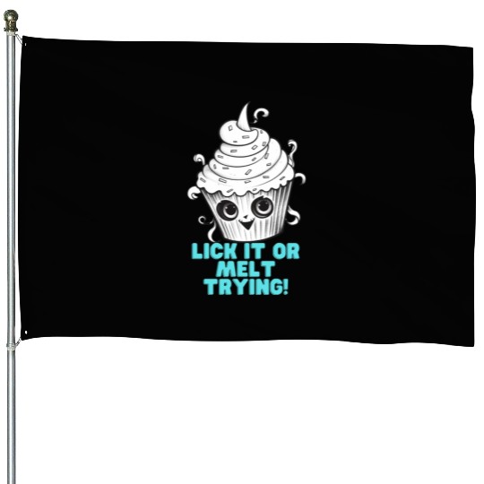 Whimsical Monochrome Ice Cream House Flags