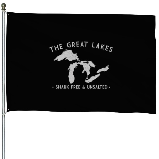 Great Lakes Shark Free And Unsalted House Flags