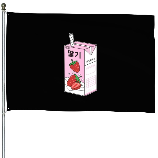 K Pop Strawberry Milk Drink Korea Kpop Korean House Flags