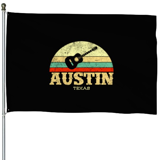 Austin Texas Guitar Lone Star State House Flags