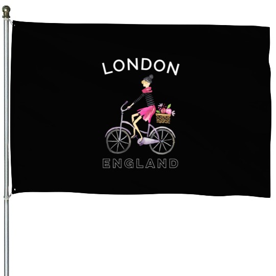 London England Biking Bicycling House Flags
