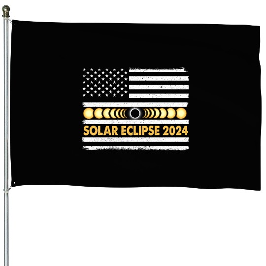 Total Solar Eclipse 2024 Totality Phases Us House Flags