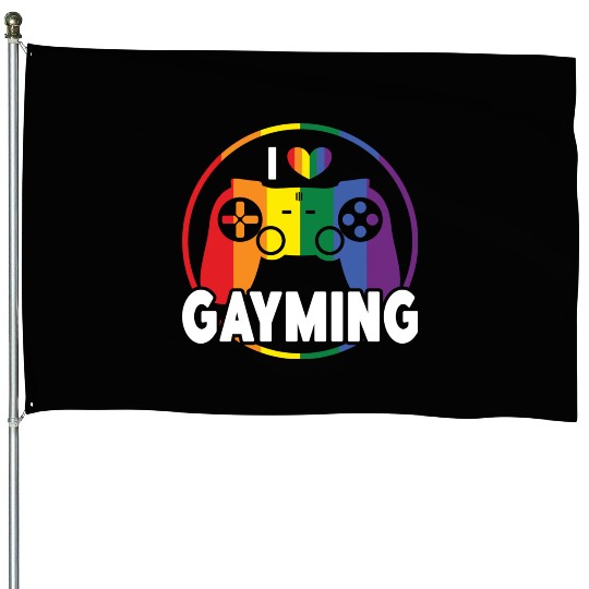 I Love Gayming Gay Pride Lesbian Rainbow Flag House Flags