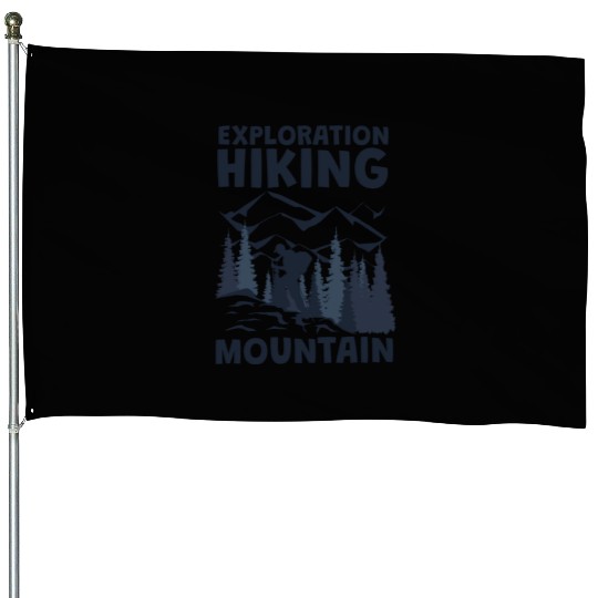 Hiking Mountains Alps Hike Hikers House Flags