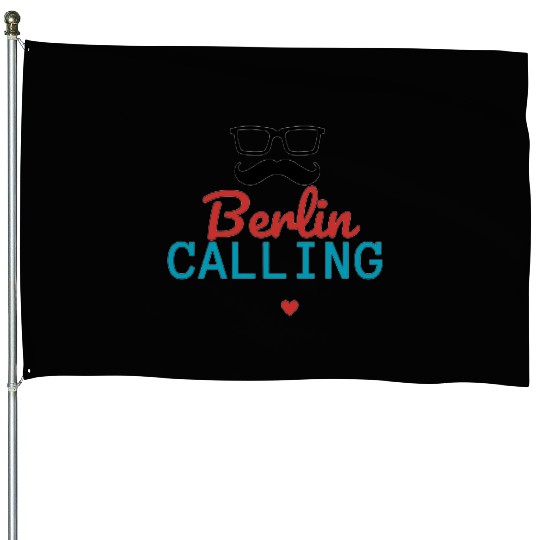 Black Red Blue Berlin Calling House Flags