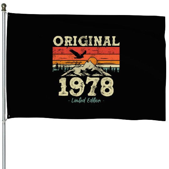 Vintage and Retro 1978 Birthday Gift House Flags