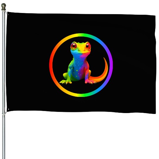 Gay Pride Gecko House Flags