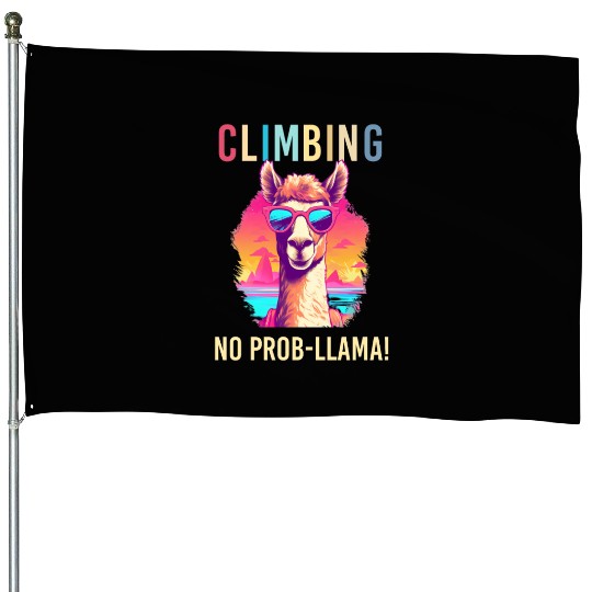 Funny Alpaca with Sunglasses - No Prob-llama House Flags