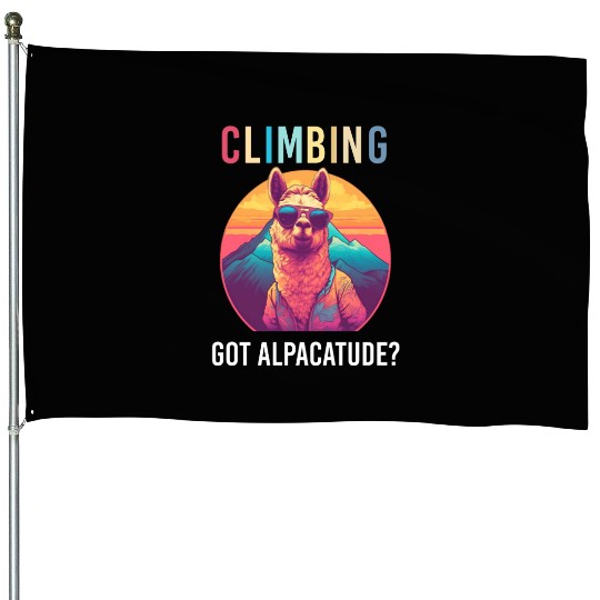 Funny Alpaca with Sunglasses - Alpacatude House Flags