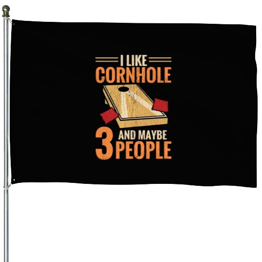 Funny Corn Hole House Flags