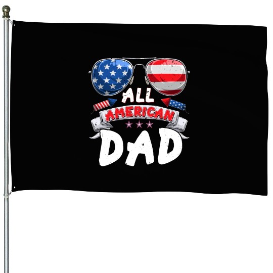 All American Dad US Patriots Fathers America Party House Flags