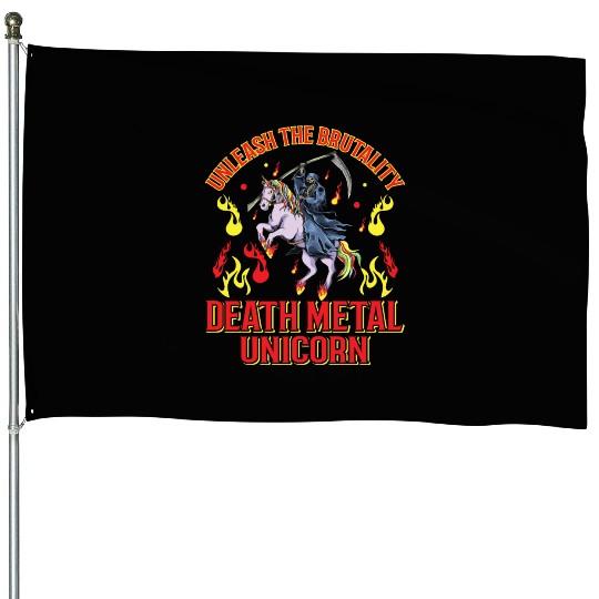 Goth Rock Satan Unicorn Festivals Death Metal House Flags
