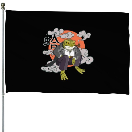Japanese frog in Yakuza gangster costume House Flags