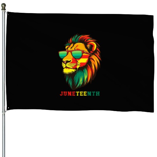 Lion Juneteenth African American Black History House Flags