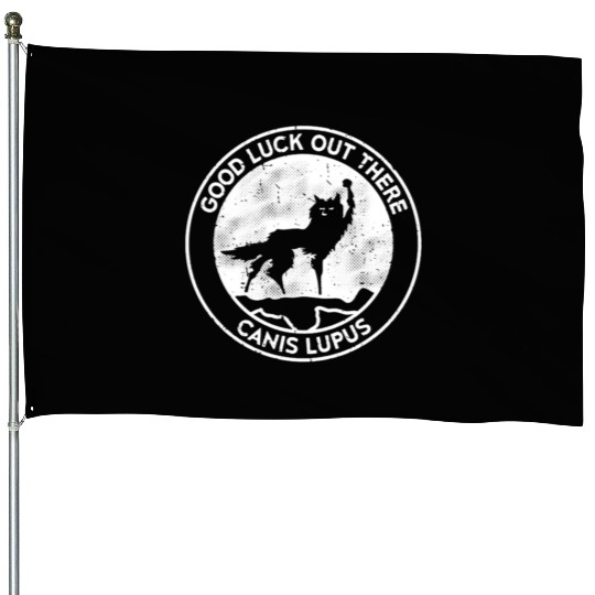 canis lupus mountain House Flags
