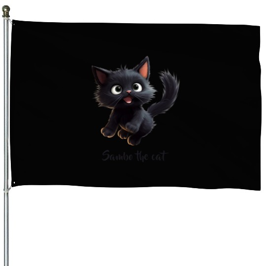Black Sambo Cat House Flags