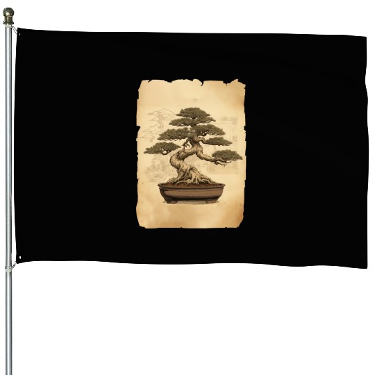 bonsai Japanese Art House Flags