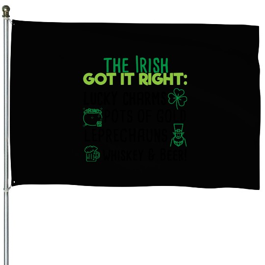 Lucky Irish Charms Aesthetic House Flags