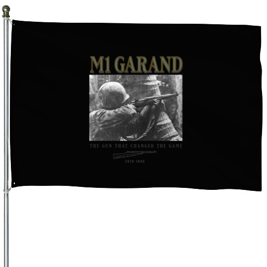 World War 2 Weapon M1 Garand Rifle House Flags