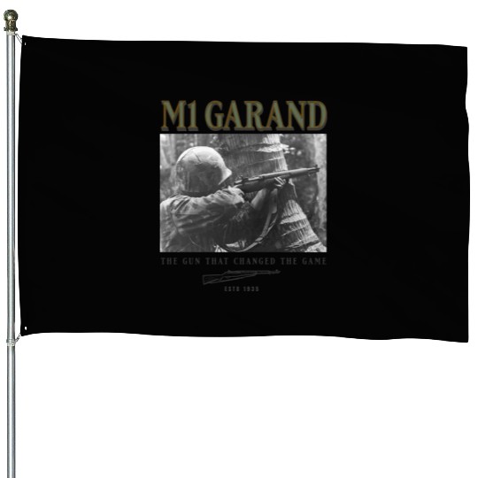 World War 2 Weapon M1 Garand Rifle House Flags
