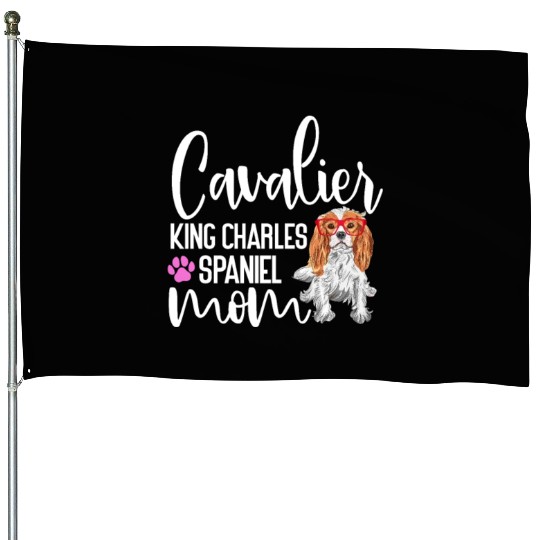 Cavalier King Charles Spaniel Mom House Flags