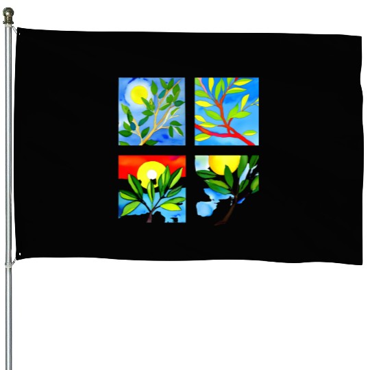 Laughing Olive Branch - Sustainable Harmony House Flags